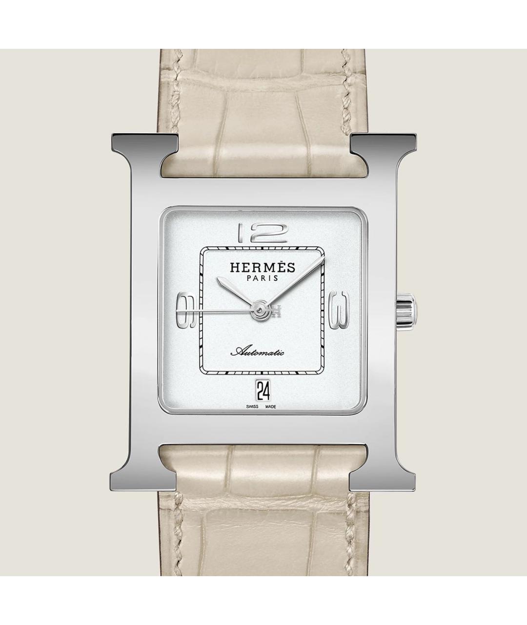 HERMES Бежевые часы из белого золота, фото 2