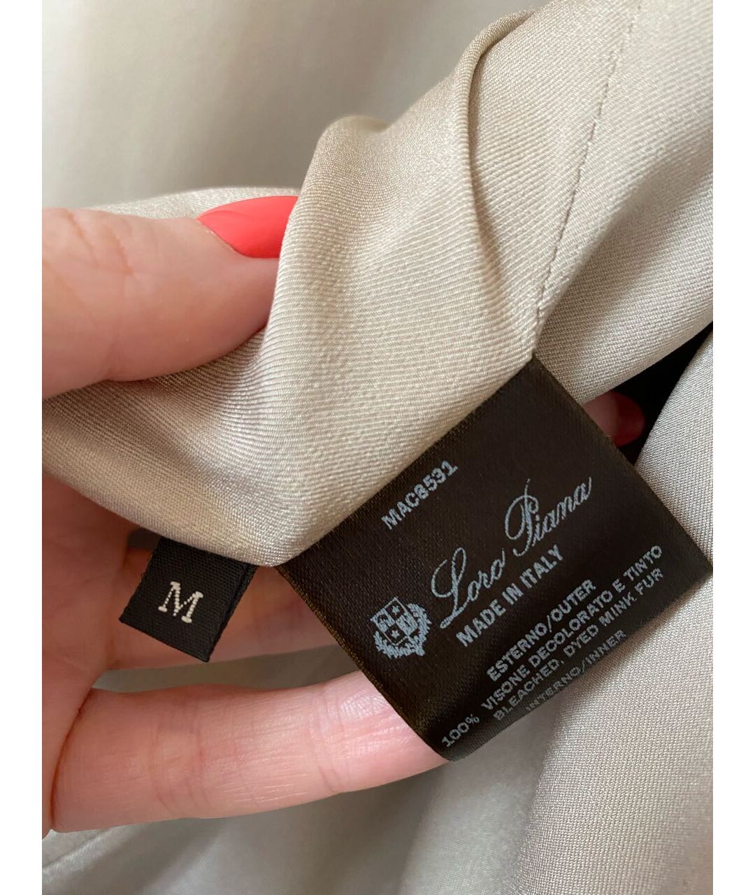 LORO PIANA Бежевая меховая шуба, фото 4