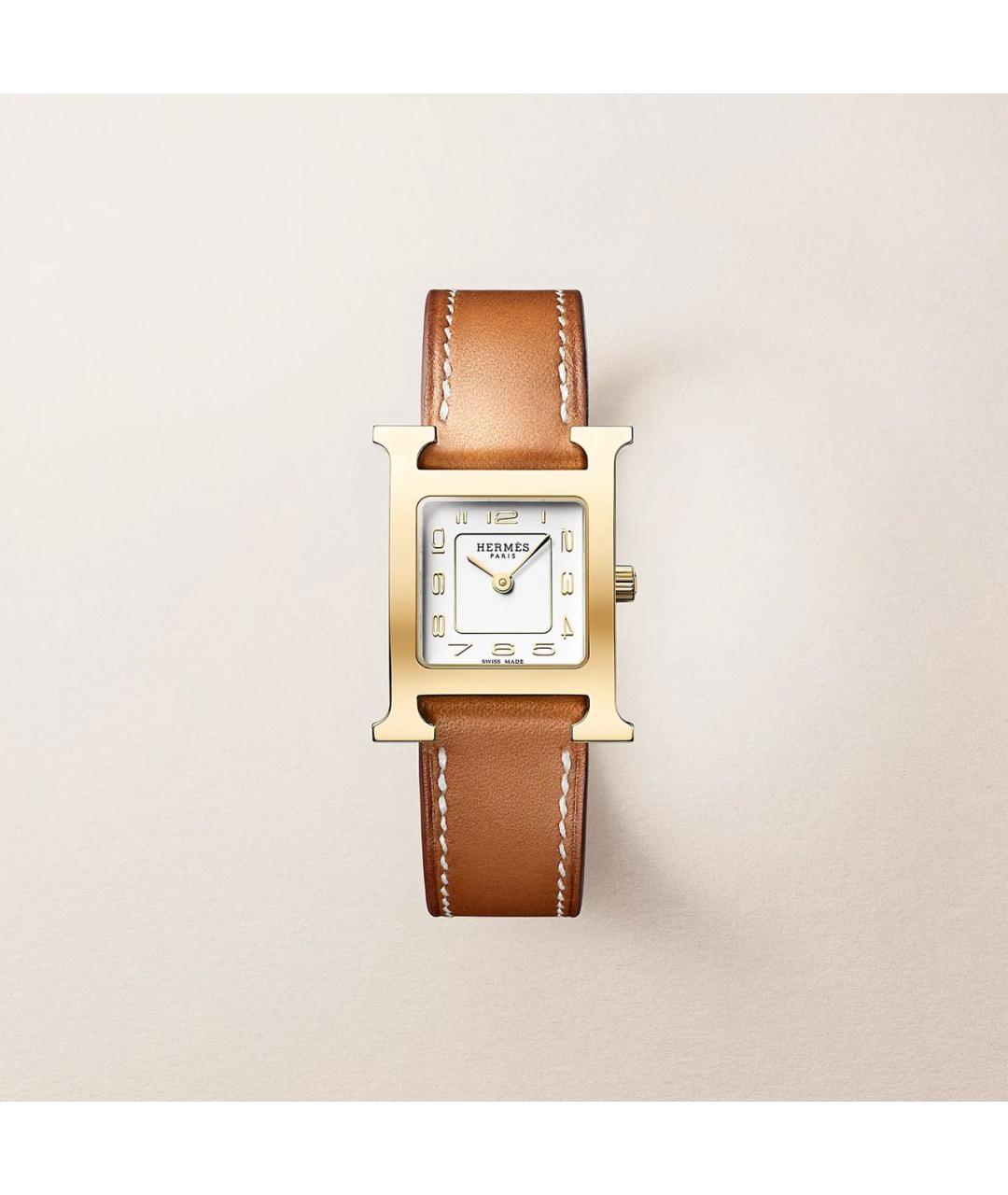 HERMES Коричневые часы из желтого золота, фото 3