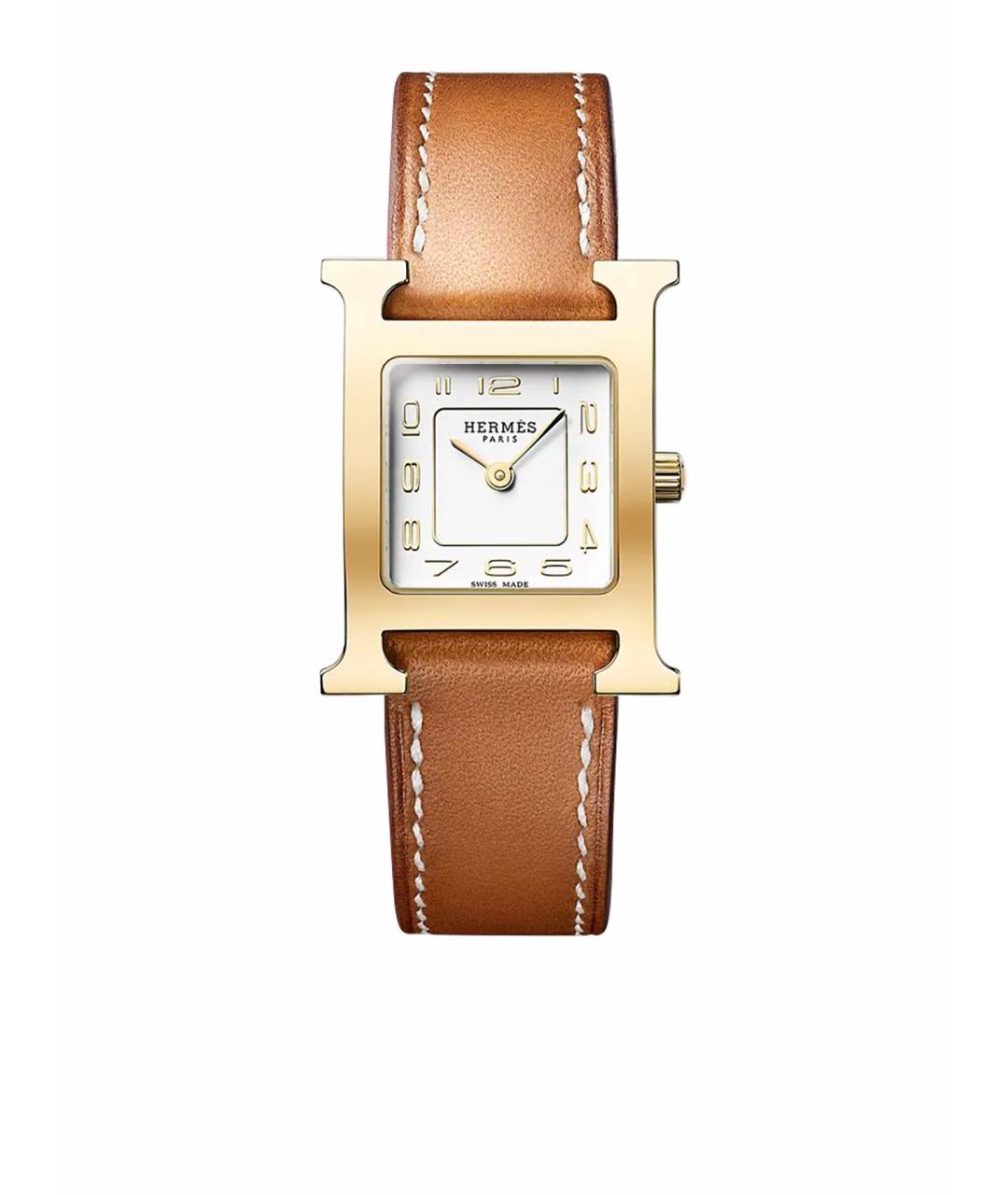 HERMES Коричневые часы из желтого золота, фото 1