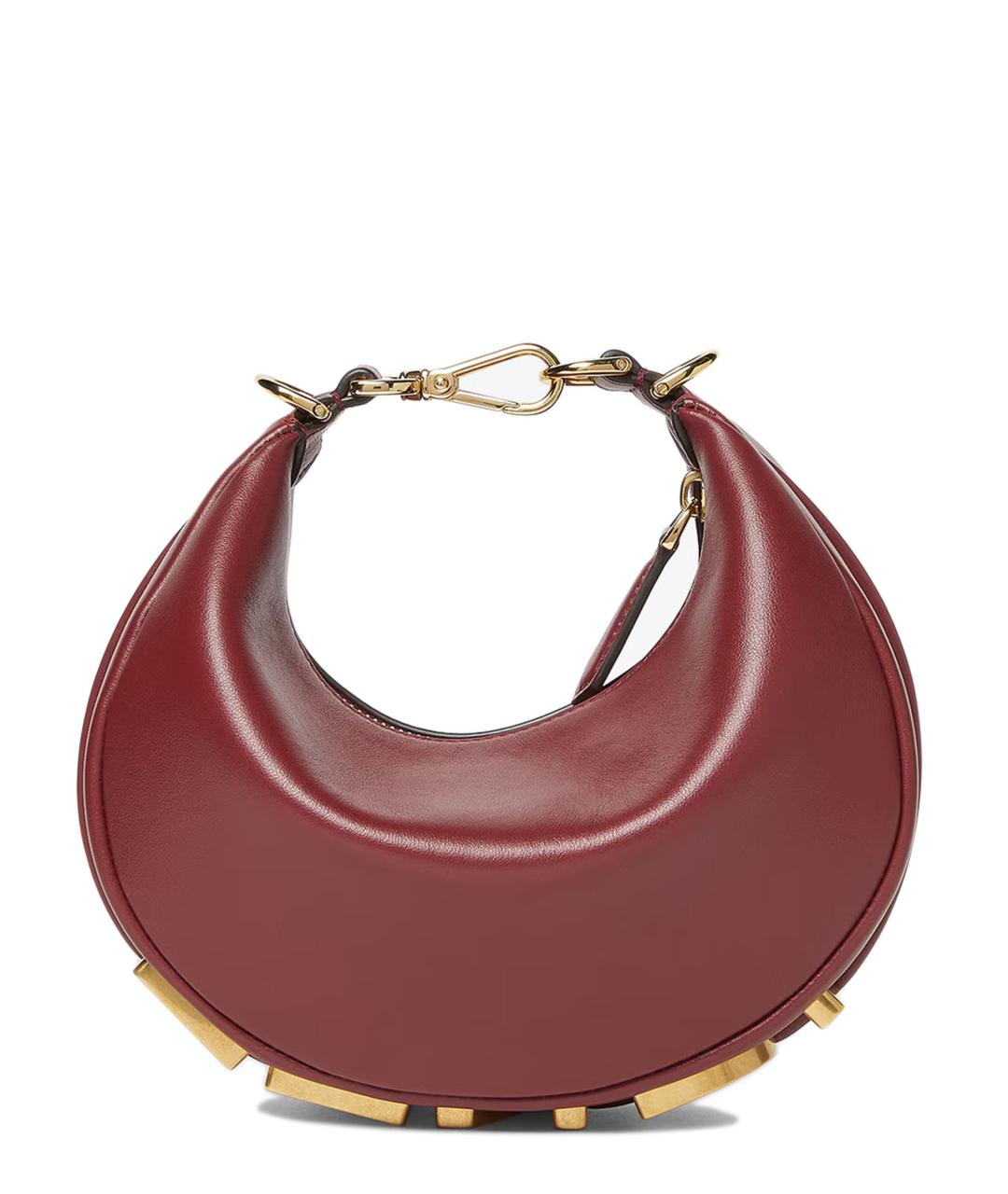 FENDI Красная кожаная сумка с короткими ручками, фото 1