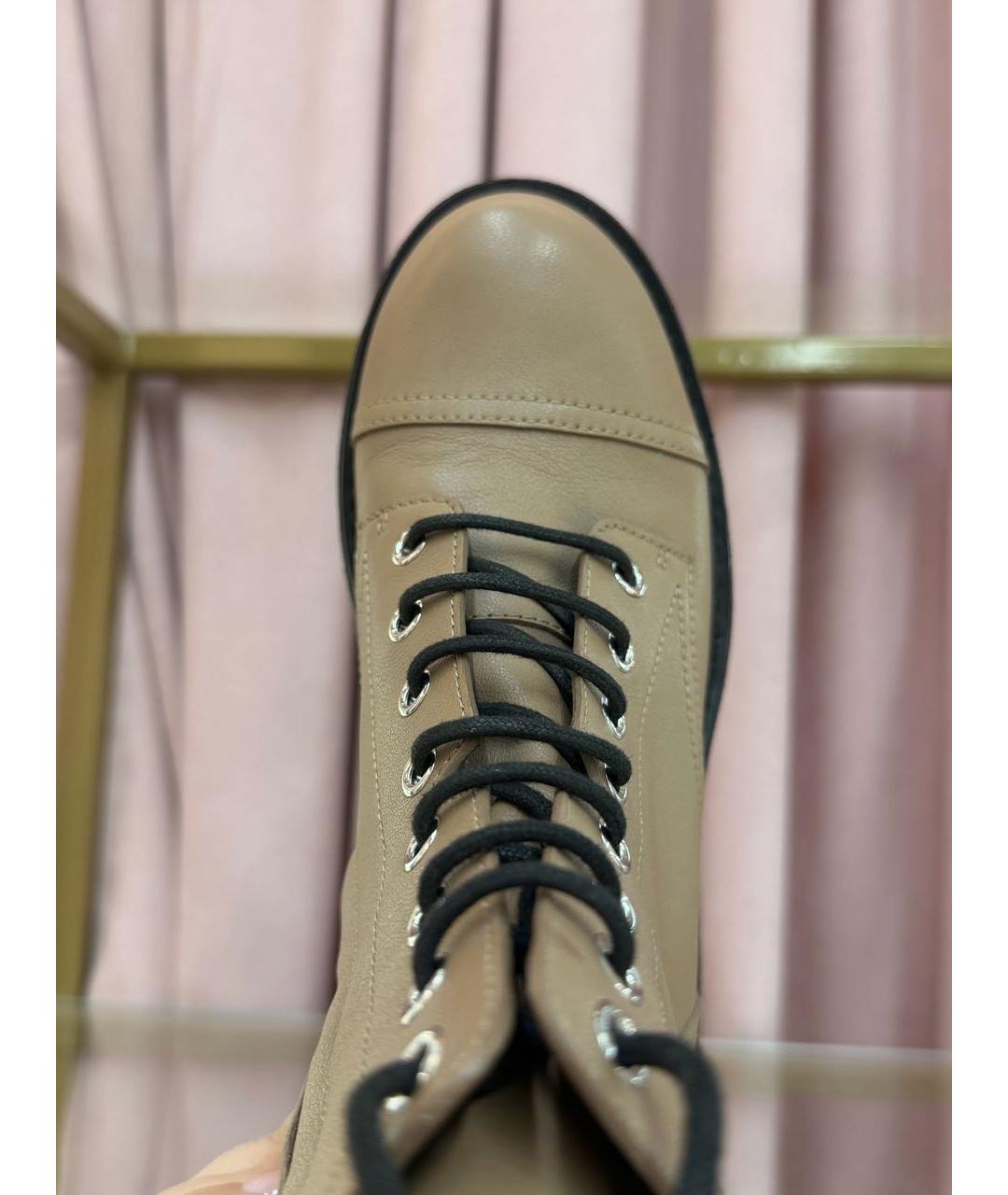 GIUSEPPE ZANOTTI DESIGN Бежевые кожаные ботинки, фото 3