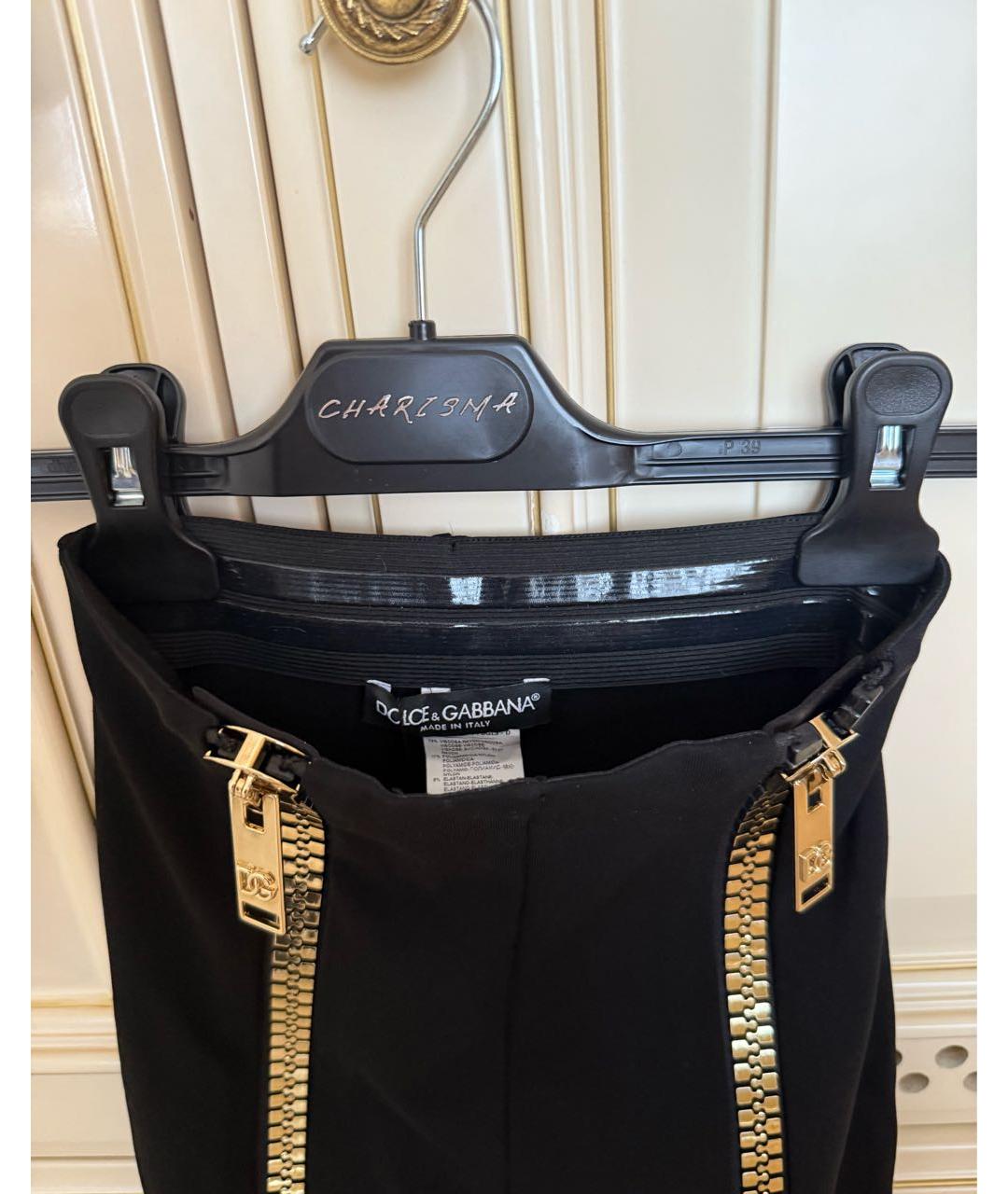 DOLCE&GABBANA Черные вискозные леггинсы и велосипедки, фото 3