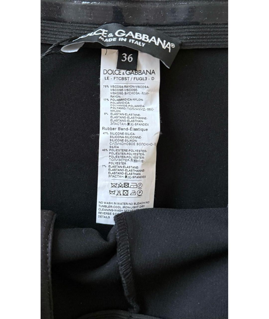 DOLCE&GABBANA Черные вискозные леггинсы и велосипедки, фото 8