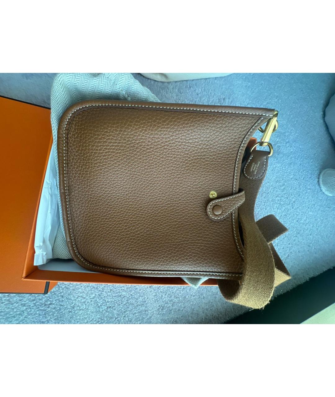 HERMES Коричневая кожаная сумка через плечо, фото 3