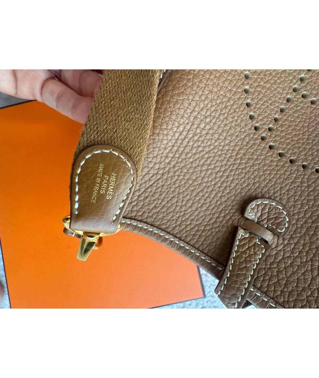 HERMES Коричневая кожаная сумка через плечо, фото 5