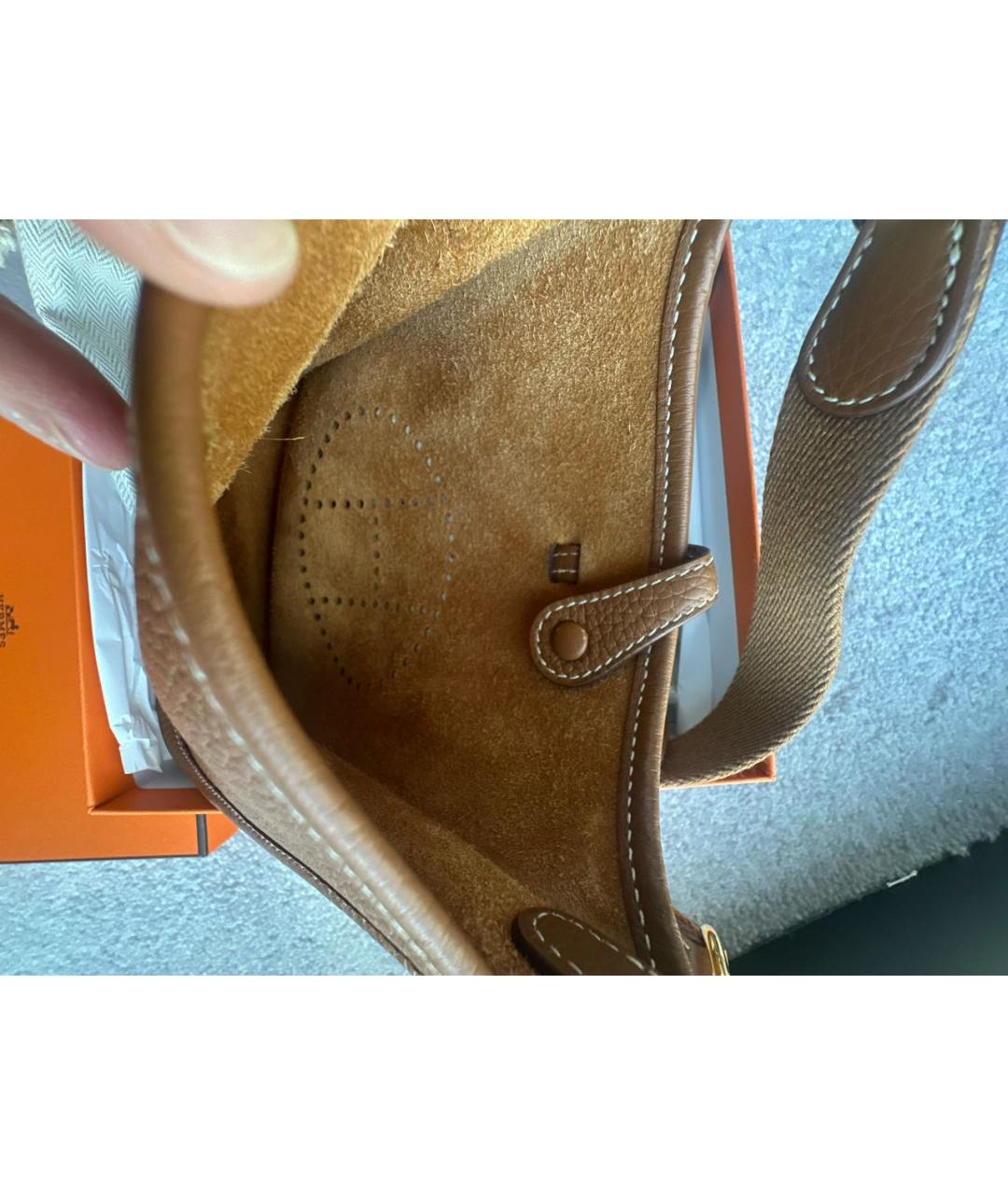 HERMES Коричневая кожаная сумка через плечо, фото 4