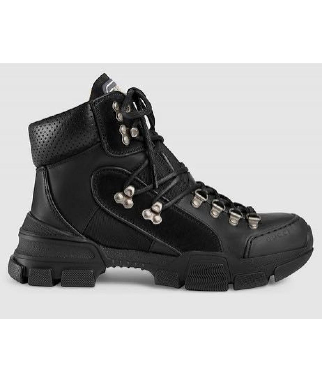 GUCCI Черные кожаные ботинки, фото 9