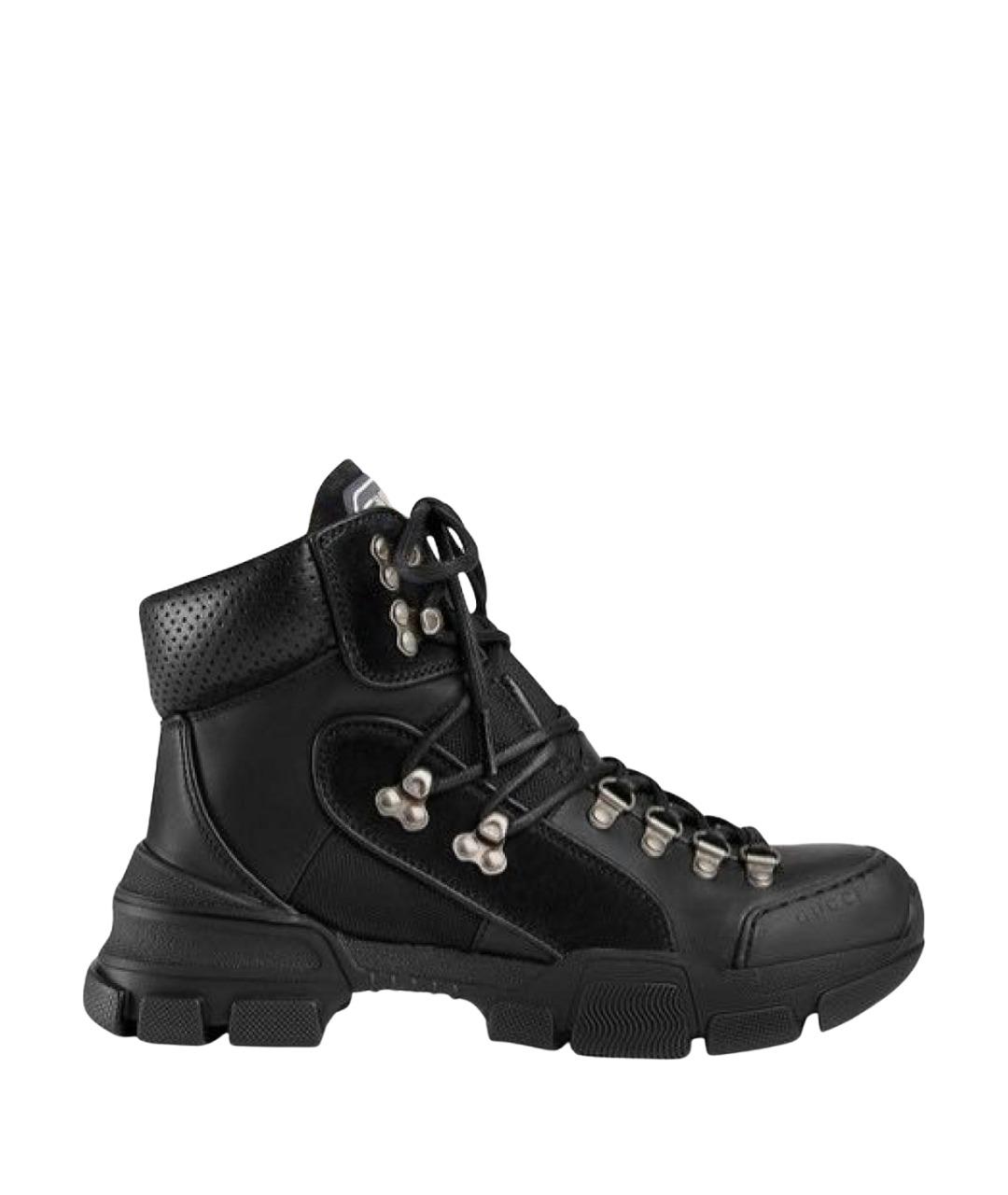 GUCCI Черные кожаные ботинки, фото 1