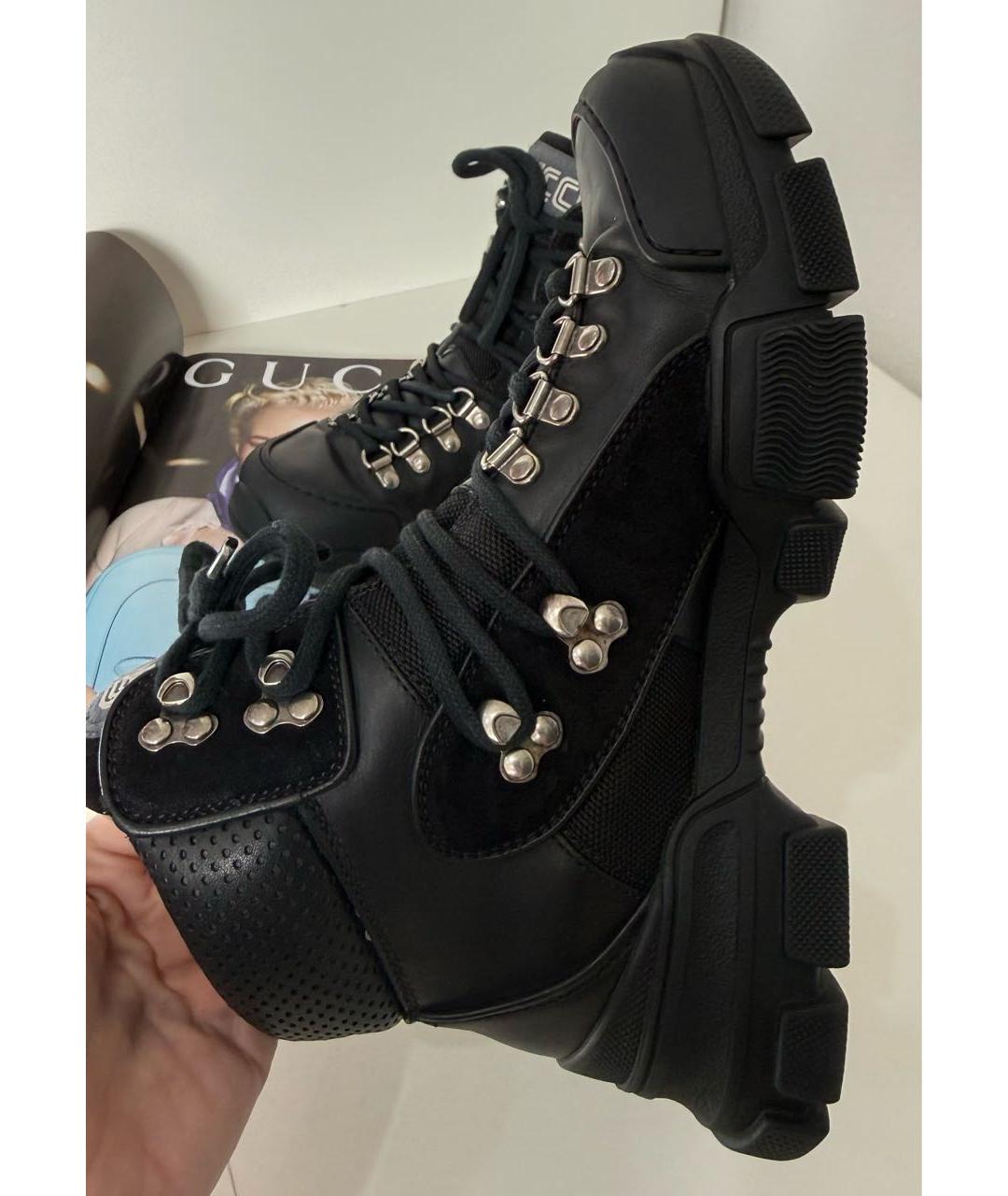 GUCCI Черные кожаные ботинки, фото 5
