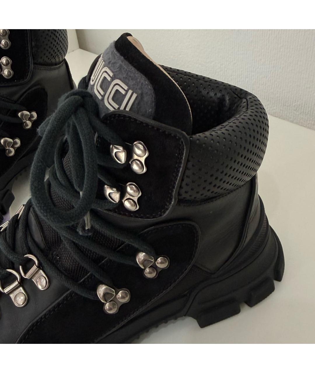 GUCCI Черные кожаные ботинки, фото 8