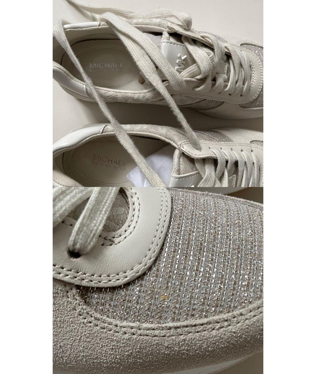 MICHAEL KORS Бежевые замшевые кроссовки, фото 6