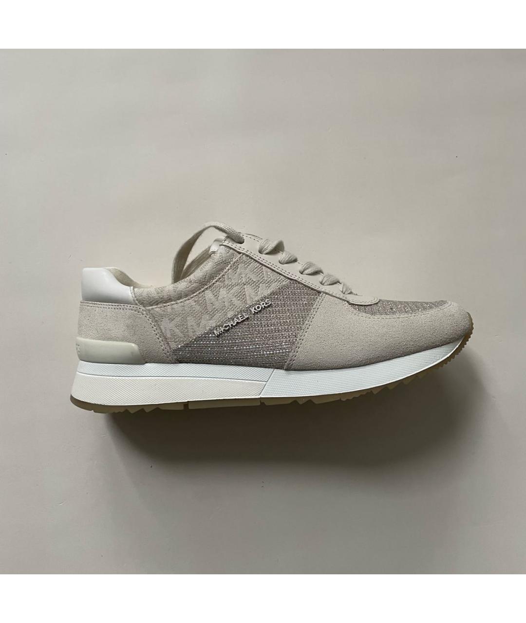 MICHAEL KORS Бежевые замшевые кроссовки, фото 8