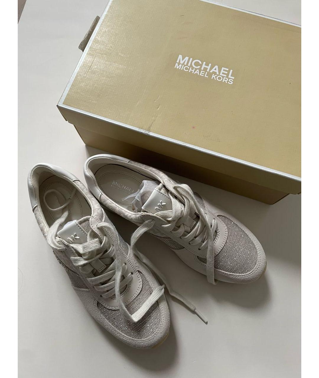 MICHAEL KORS Бежевые замшевые кроссовки, фото 7