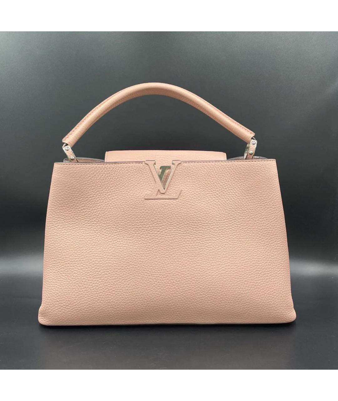 LOUIS VUITTON Розовая кожаная сумка с короткими ручками, фото 7