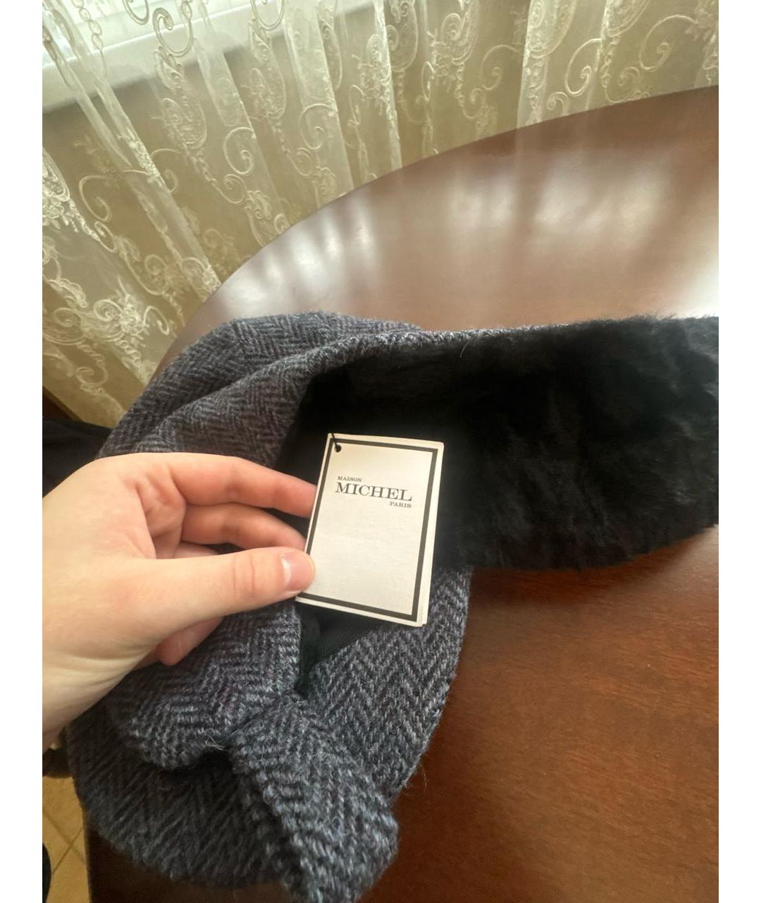 MAISON MICHEL Серая шерстяная кепка/бейсболка, фото 4