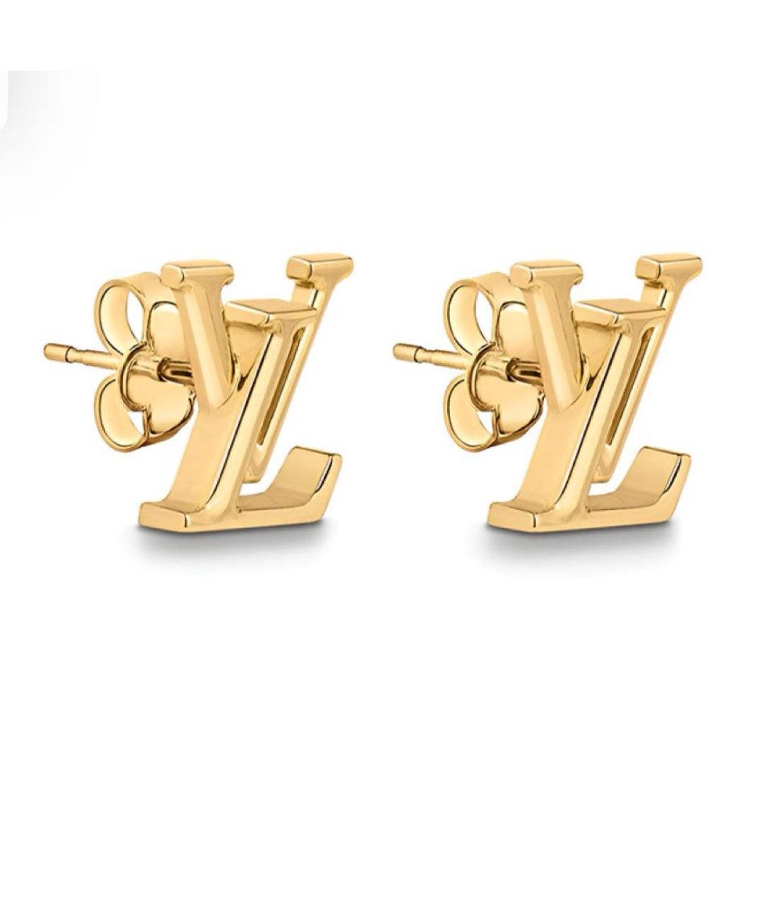 LOUIS VUITTON Золотые металлические серьги, фото 4