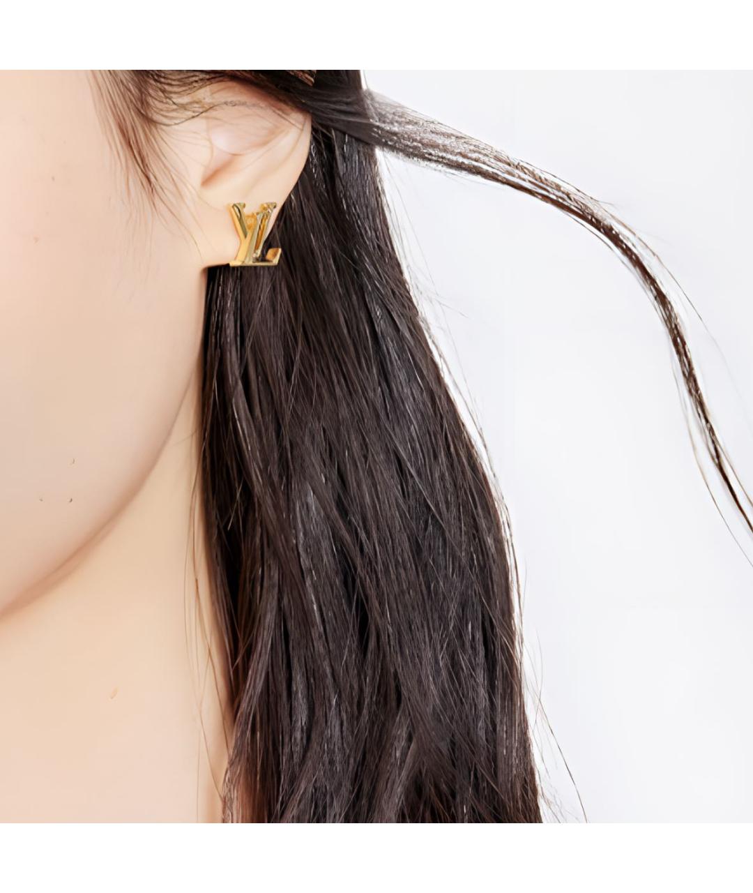 LOUIS VUITTON Золотые металлические серьги, фото 3