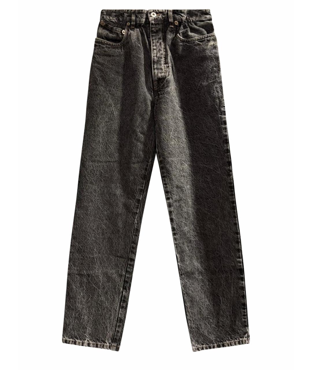 MIU MIU Черные хлопковые прямые джинсы, фото 1