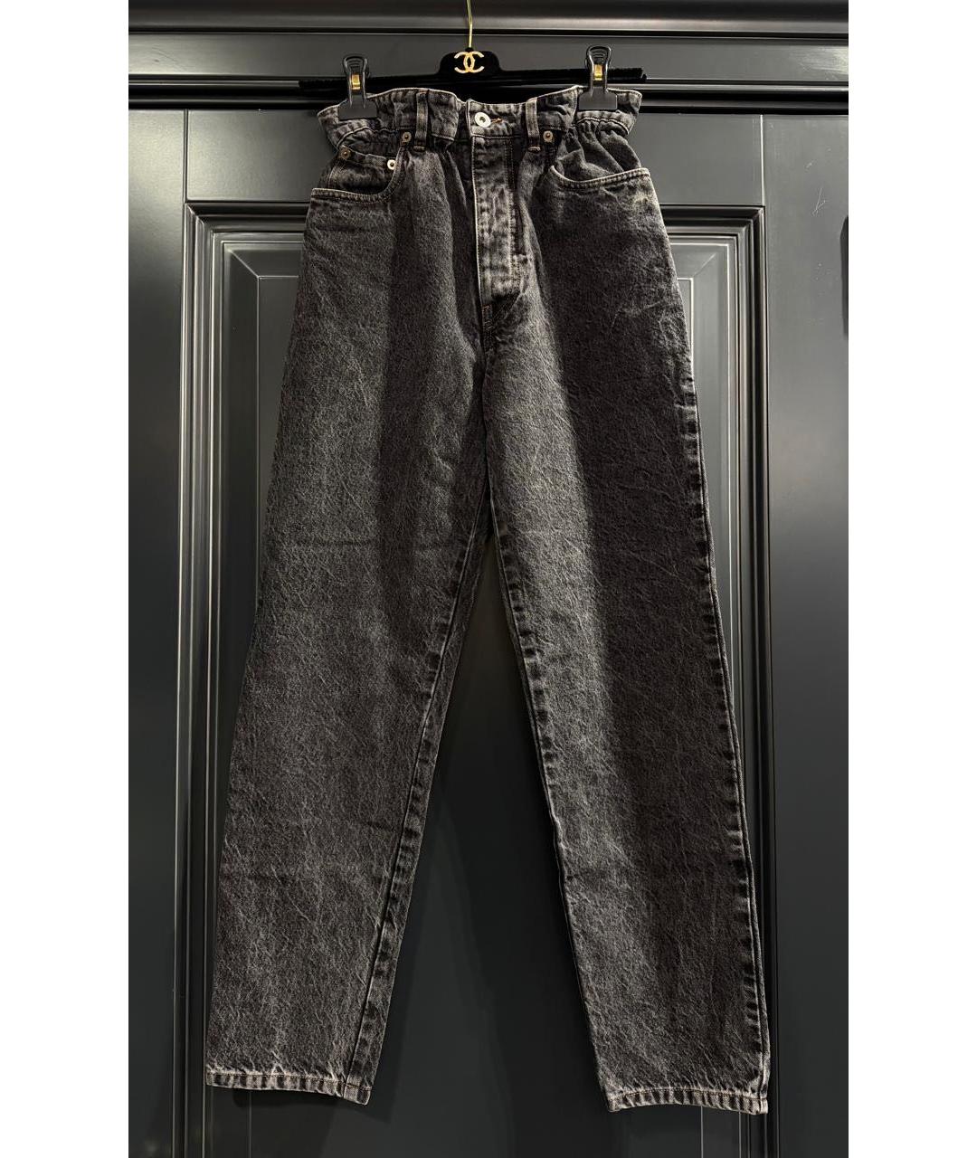 MIU MIU Черные хлопковые прямые джинсы, фото 2