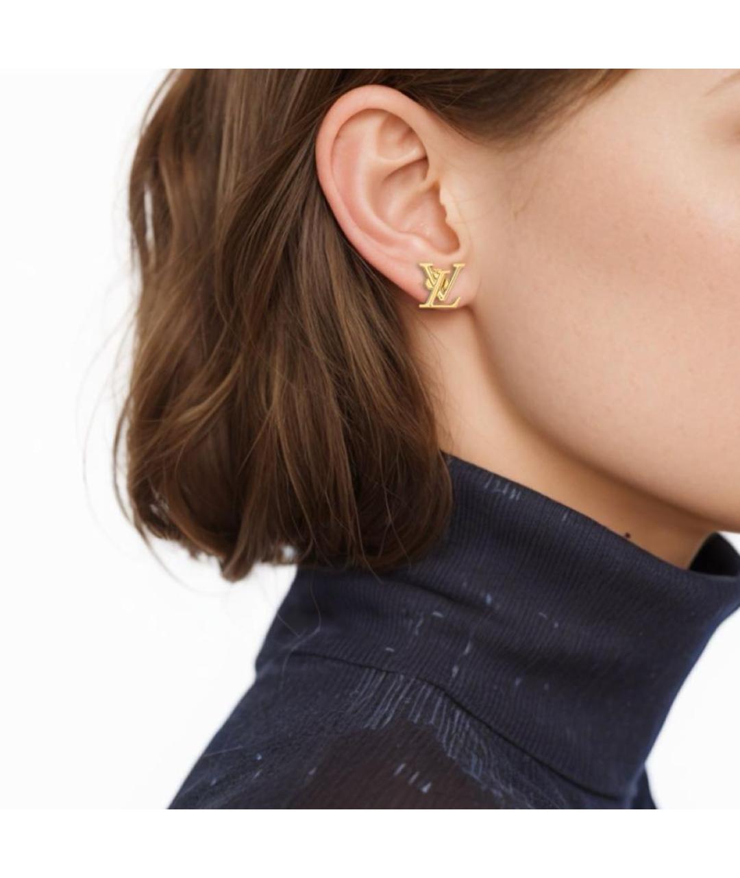 LOUIS VUITTON Золотые металлические серьги, фото 3