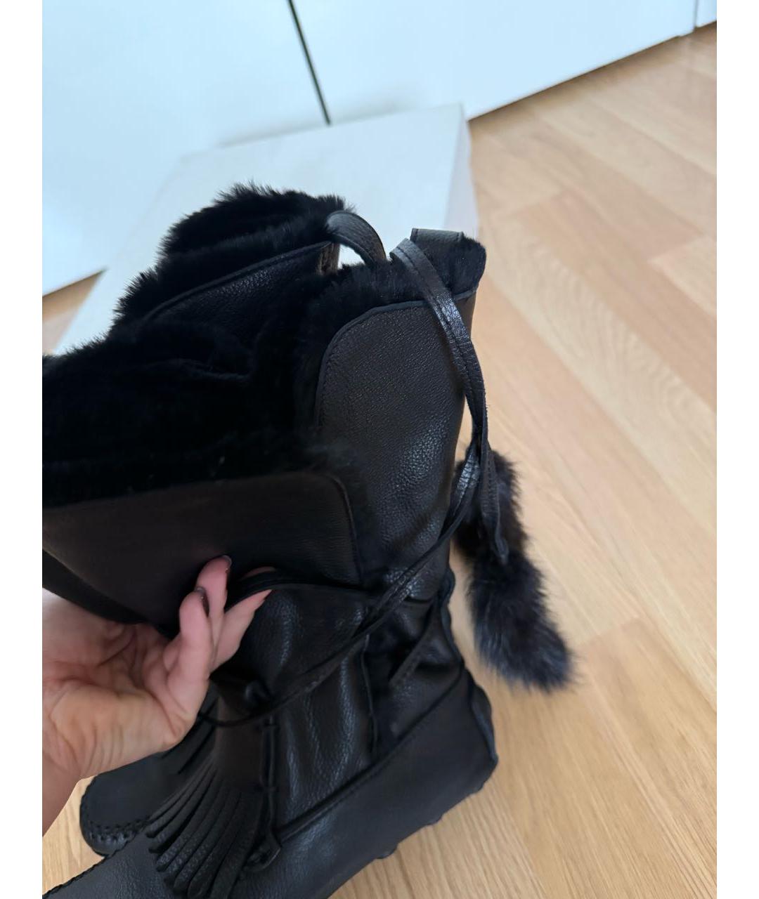 SAINT LAURENT Черные кожаные сапоги, фото 7