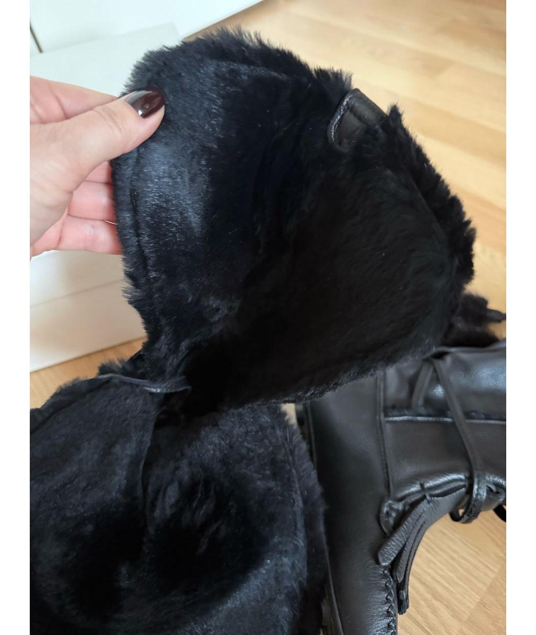 SAINT LAURENT Черные кожаные сапоги, фото 8