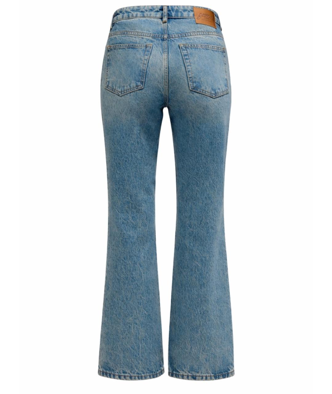 GANNI Синие хлопковые прямые джинсы, фото 2