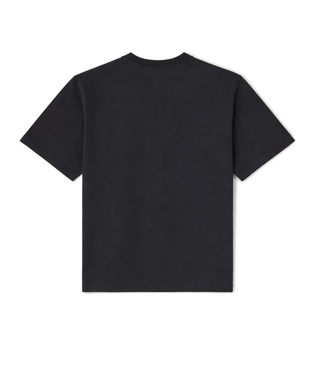 GANNI Черная хлопковая футболка, фото 2