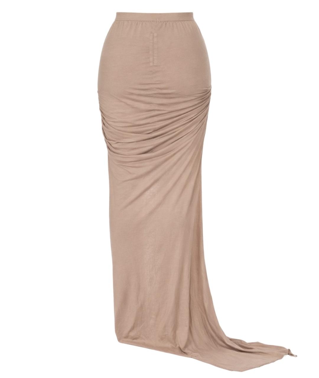 RICK OWENS DRKSHDW Бежевая хлопковая юбка макси, фото 2