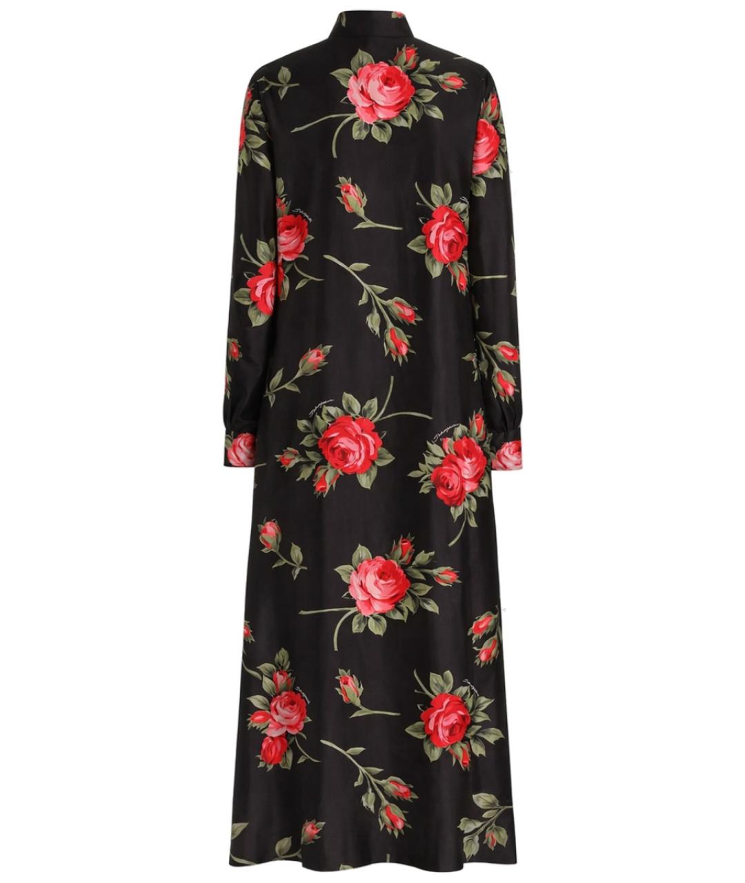 DOLCE&GABBANA Черное шелковое повседневное платье, фото 2