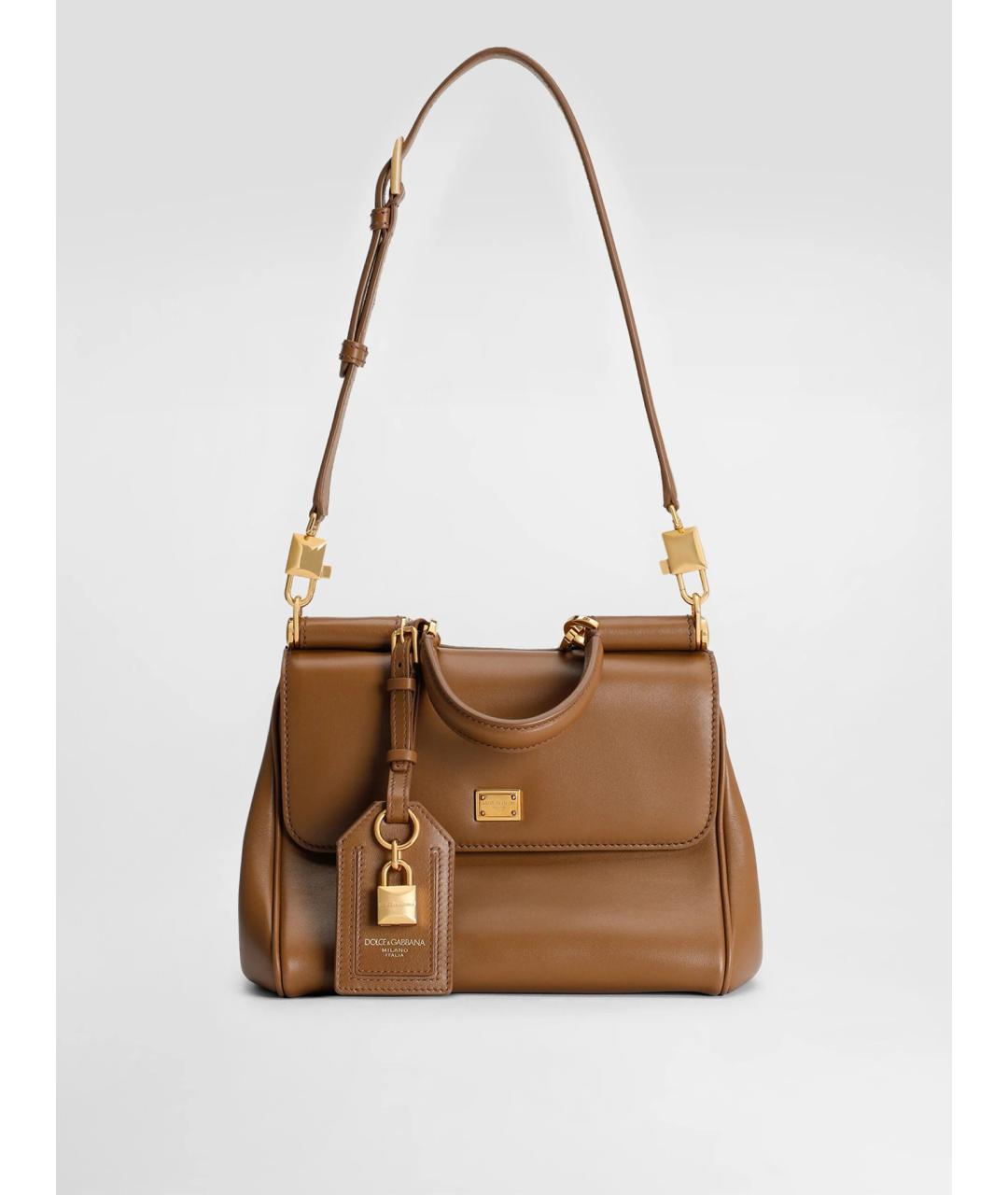 DOLCE&GABBANA Коричневая кожаная сумка через плечо, фото 2