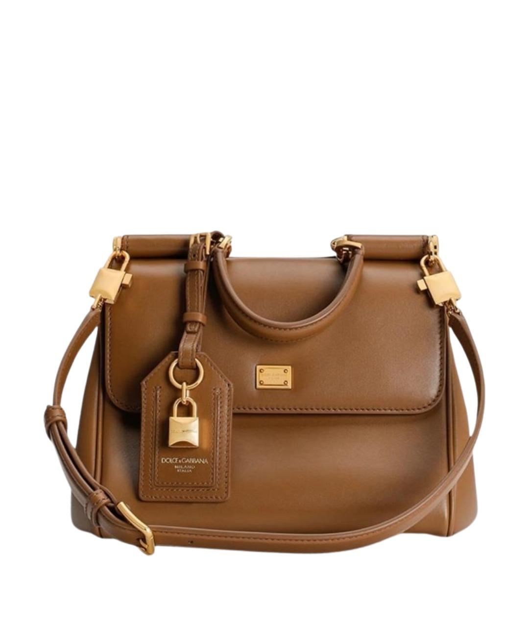 DOLCE&GABBANA Коричневая кожаная сумка через плечо, фото 1