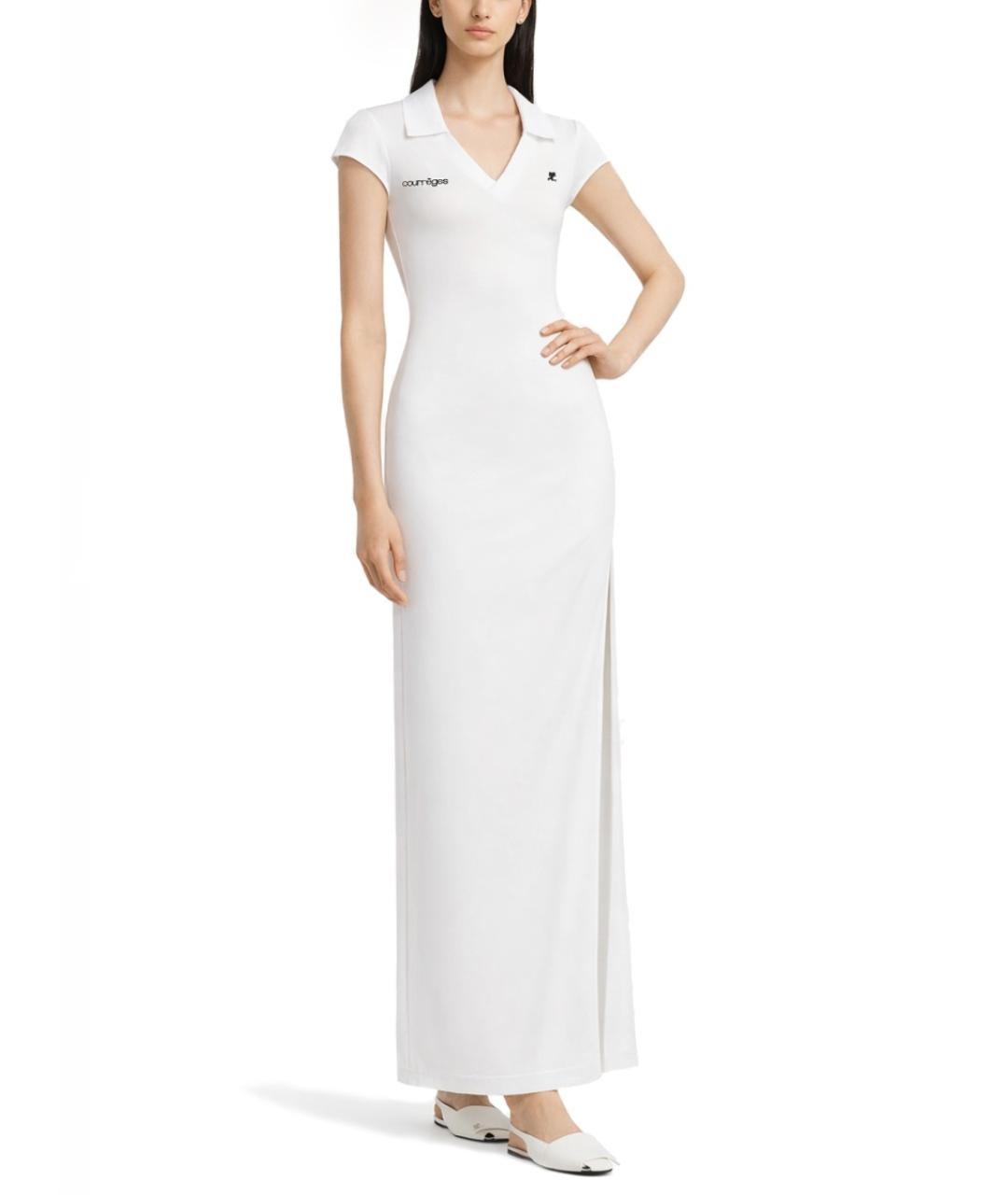 COURREGES Белое полиэстеровое повседневное платье, фото 2