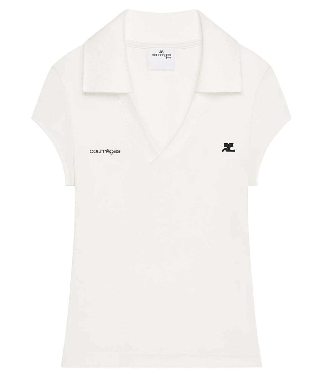 COURREGES Белая полиэстеровая футболка, фото 1