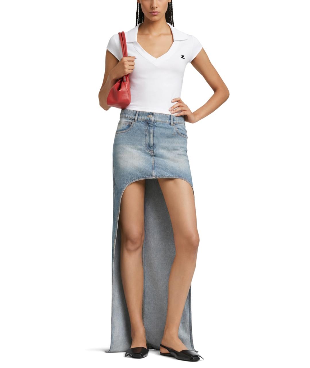 COURREGES Белая полиэстеровая футболка, фото 2