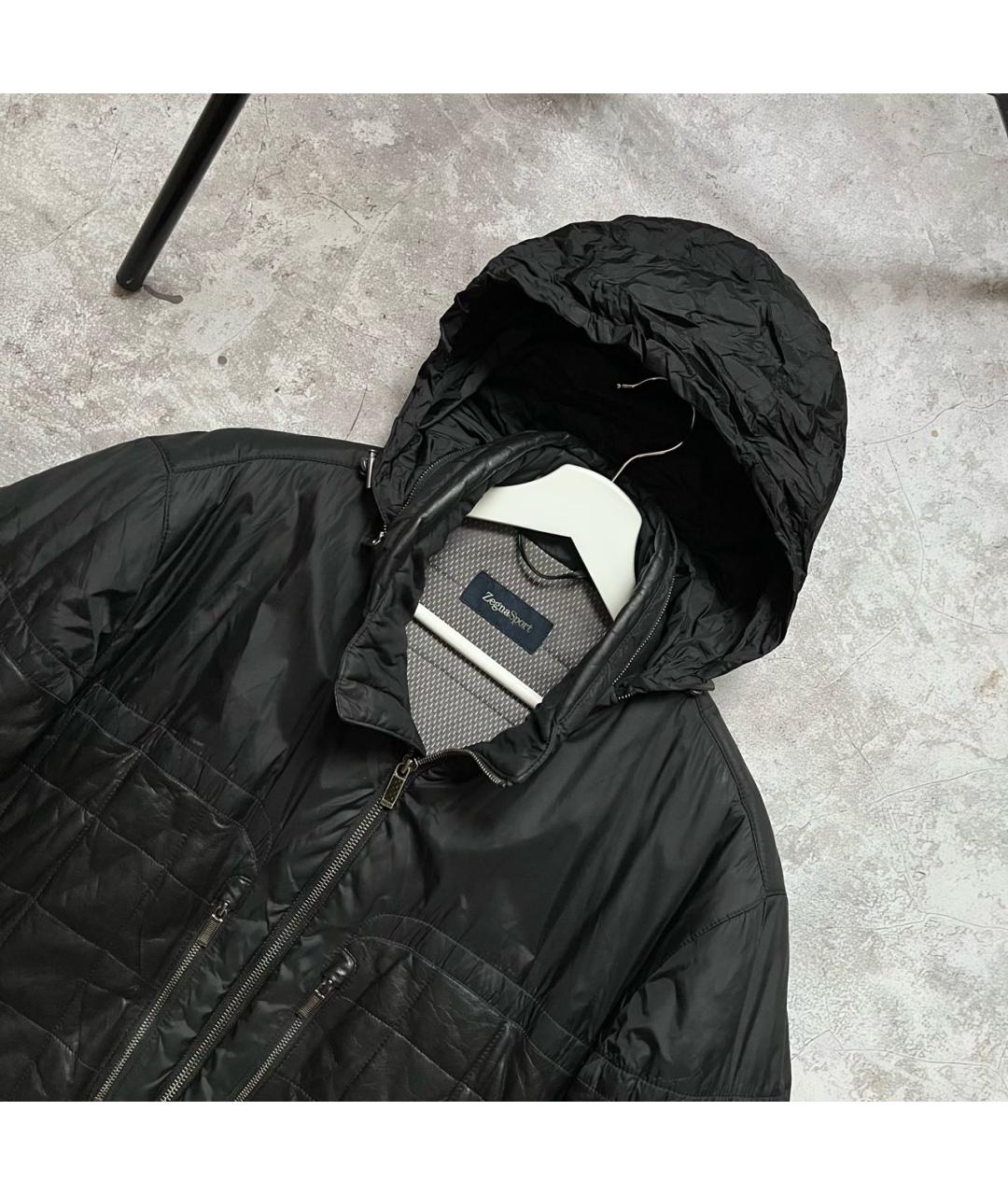 ZEGNA Черная кожаная куртка, фото 4