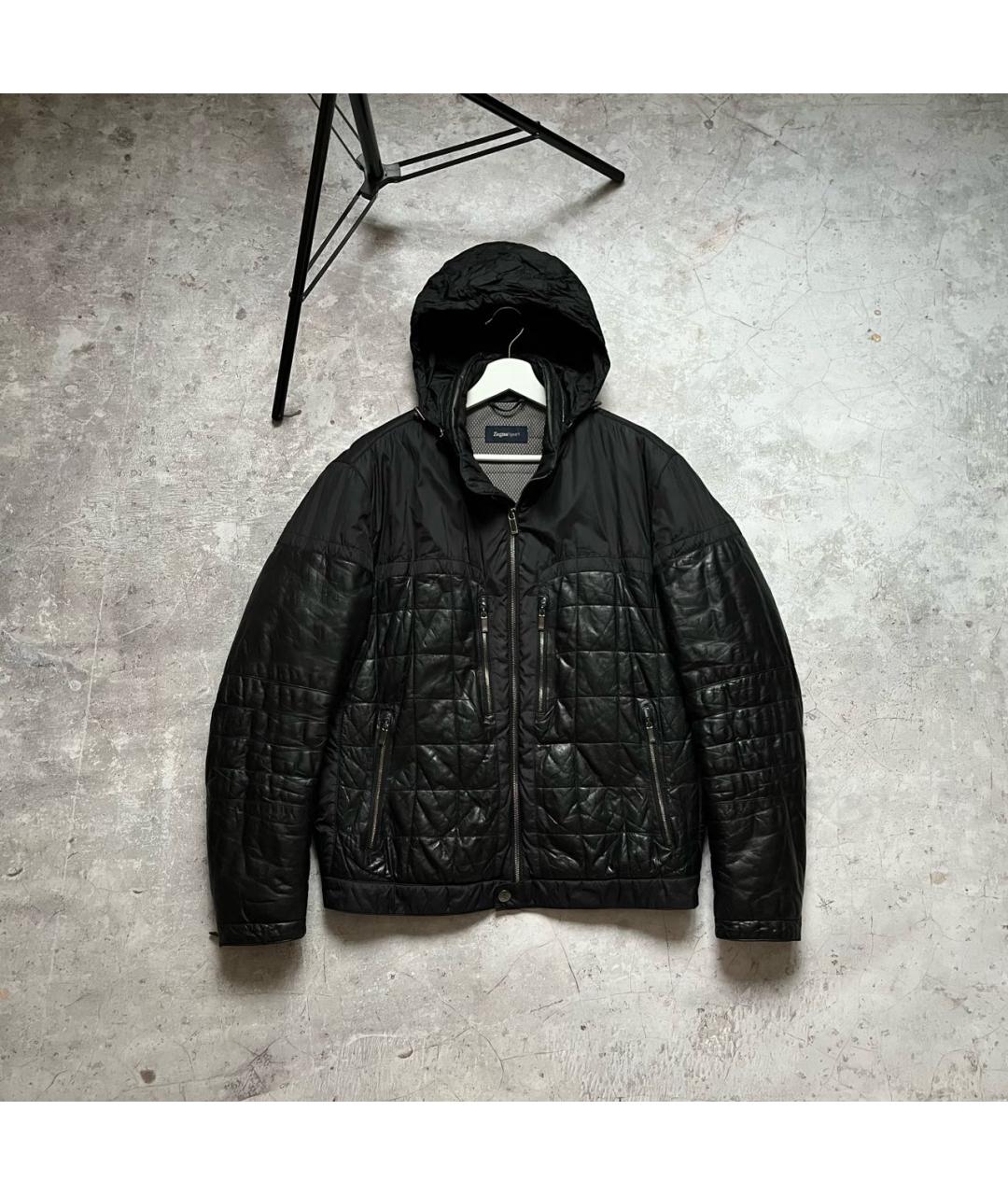 ZEGNA Черная кожаная куртка, фото 9