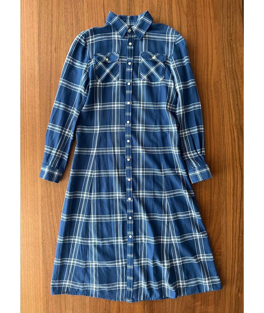 POLO RALPH LAUREN Синее хлопковое повседневное платье, фото 3