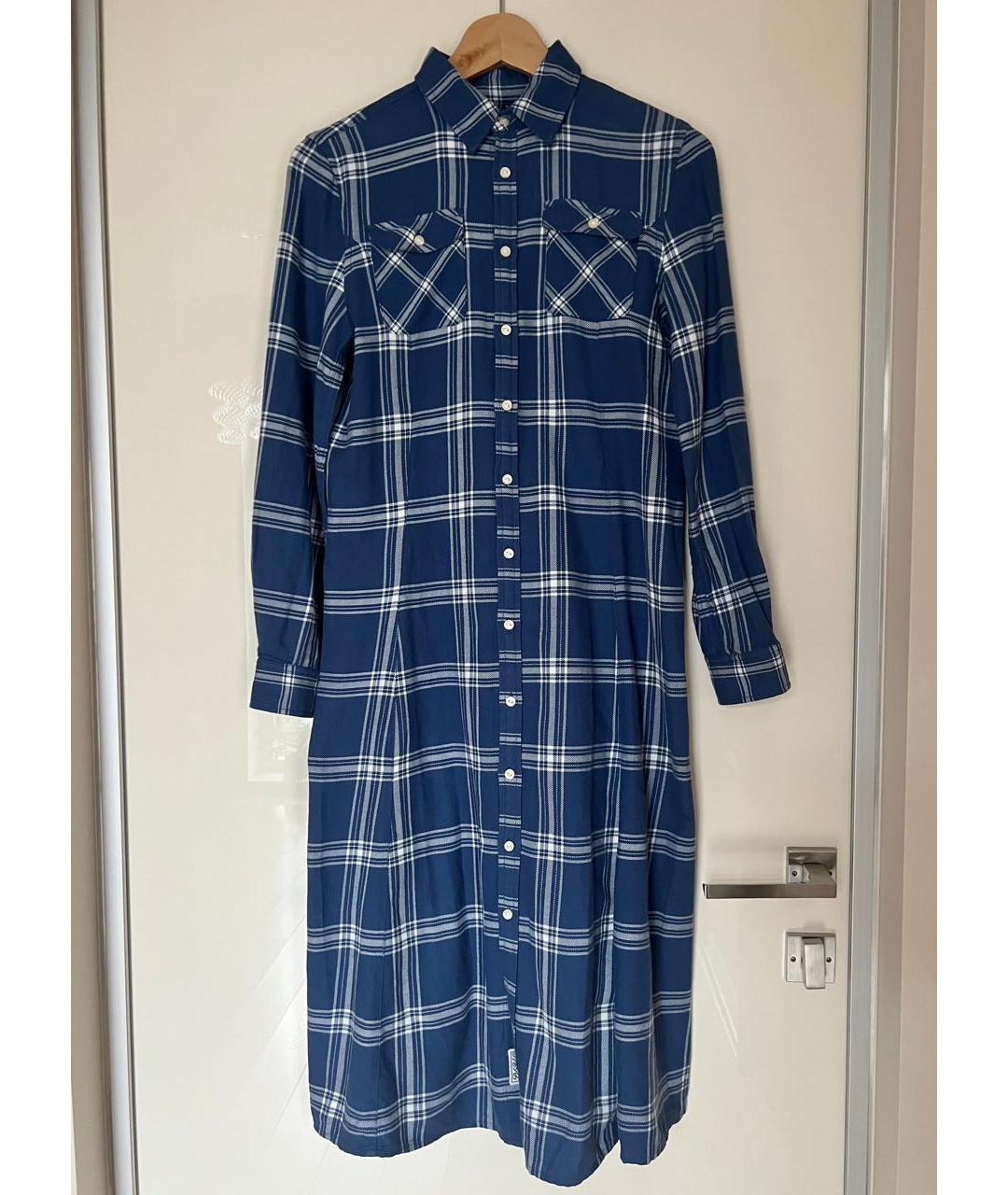 POLO RALPH LAUREN Синее хлопковое повседневное платье, фото 7