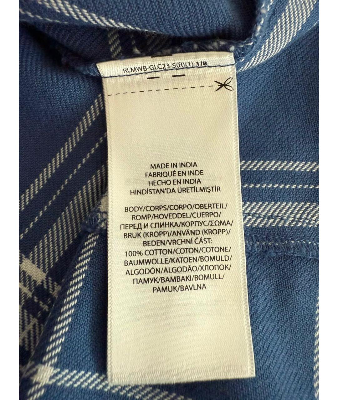 POLO RALPH LAUREN Синее хлопковое повседневное платье, фото 5