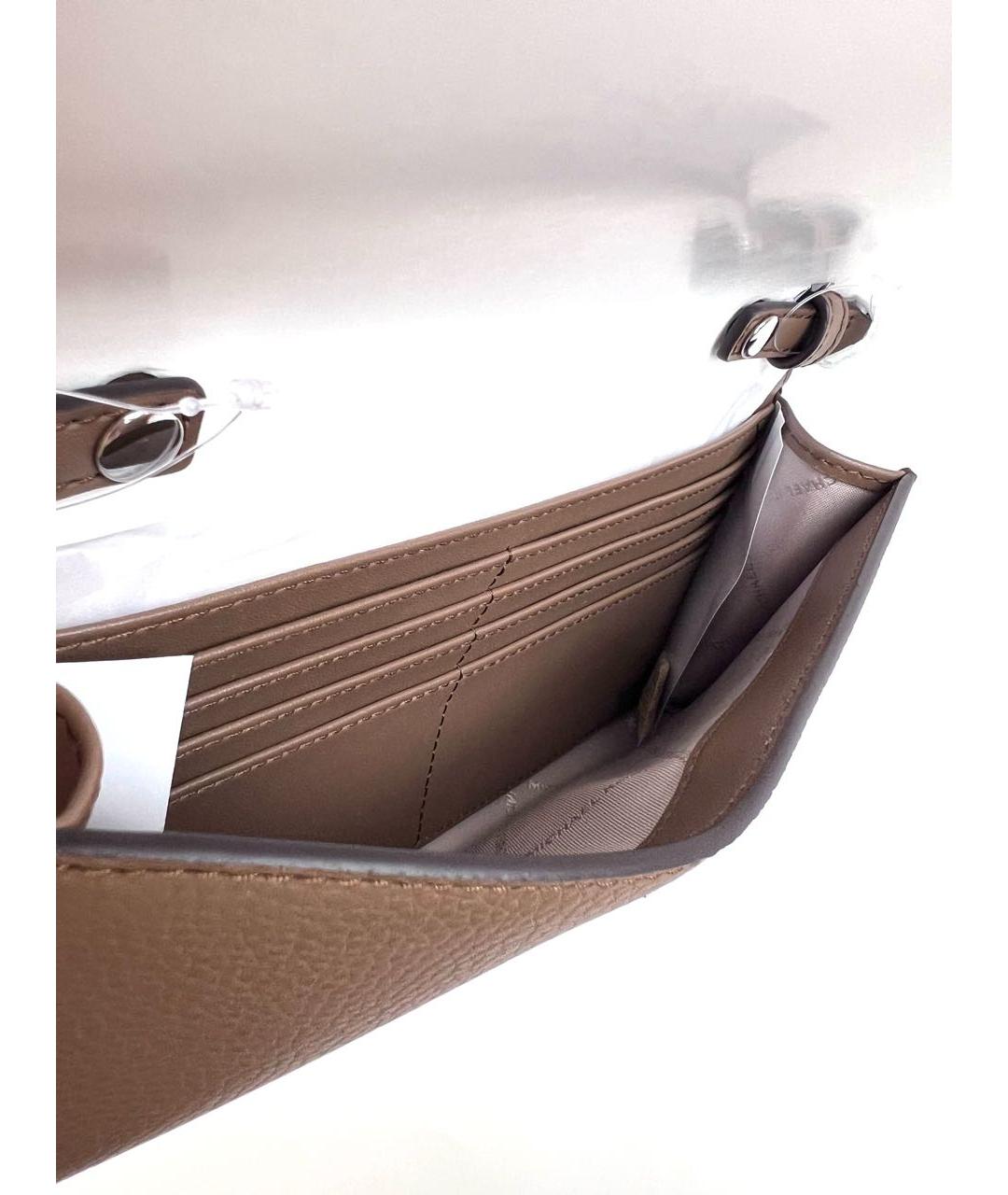 MICHAEL MICHAEL KORS Коричневая кожаная сумка через плечо, фото 7