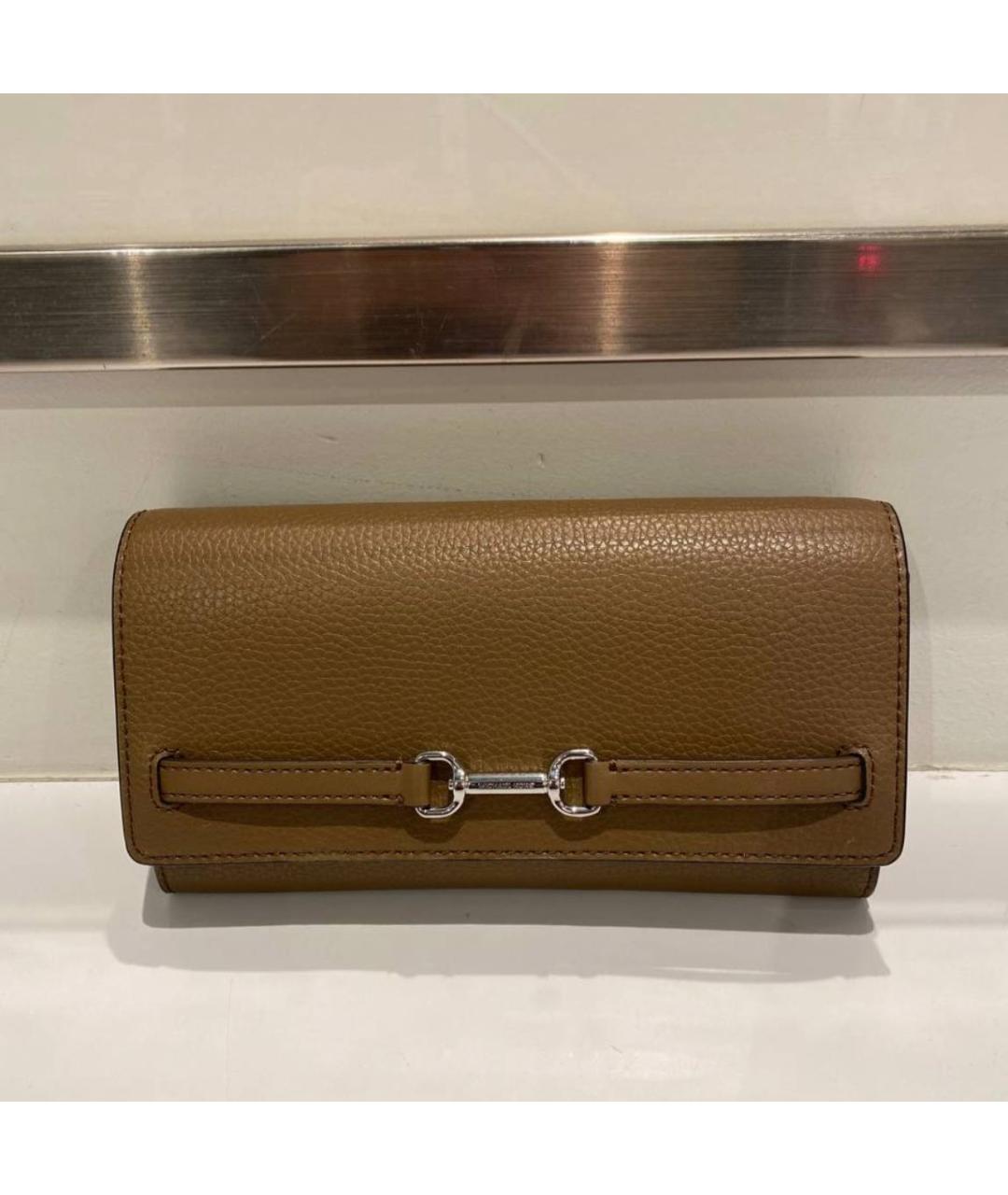 MICHAEL MICHAEL KORS Коричневая кожаная сумка через плечо, фото 9