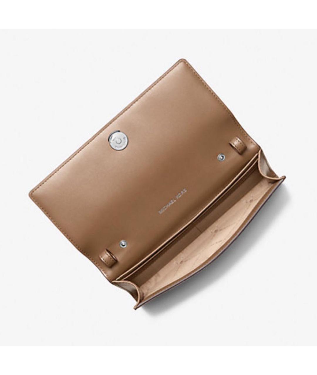 MICHAEL MICHAEL KORS Коричневая кожаная сумка через плечо, фото 3