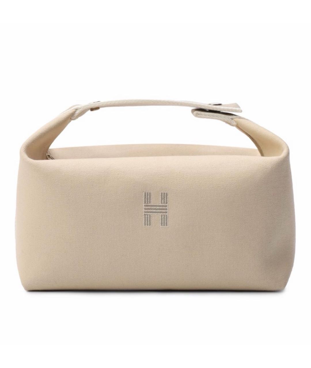 HERMES Бежевая тканевая косметичка, фото 1