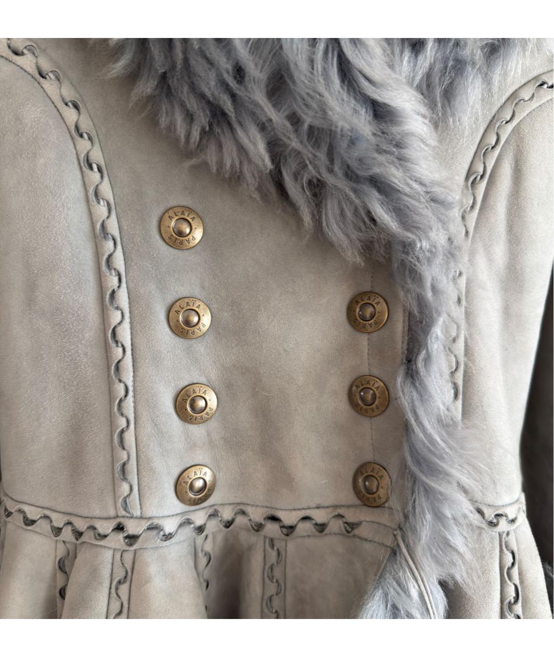 ALAIA Голубая меховая дубленка, фото 5