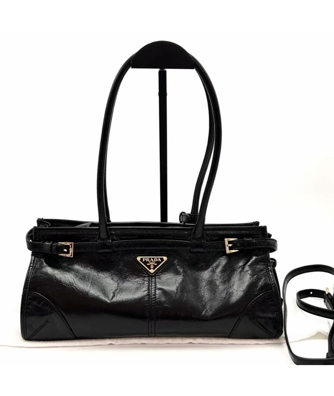 PRADA Черная кожаная сумка через плечо, фото 2