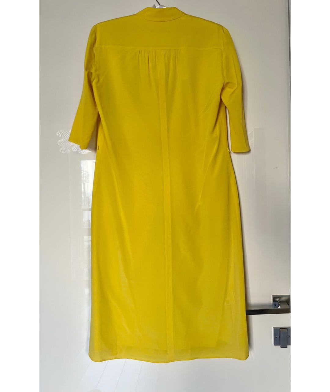 HUGO BOSS Желтое шелковое повседневное платье, фото 3