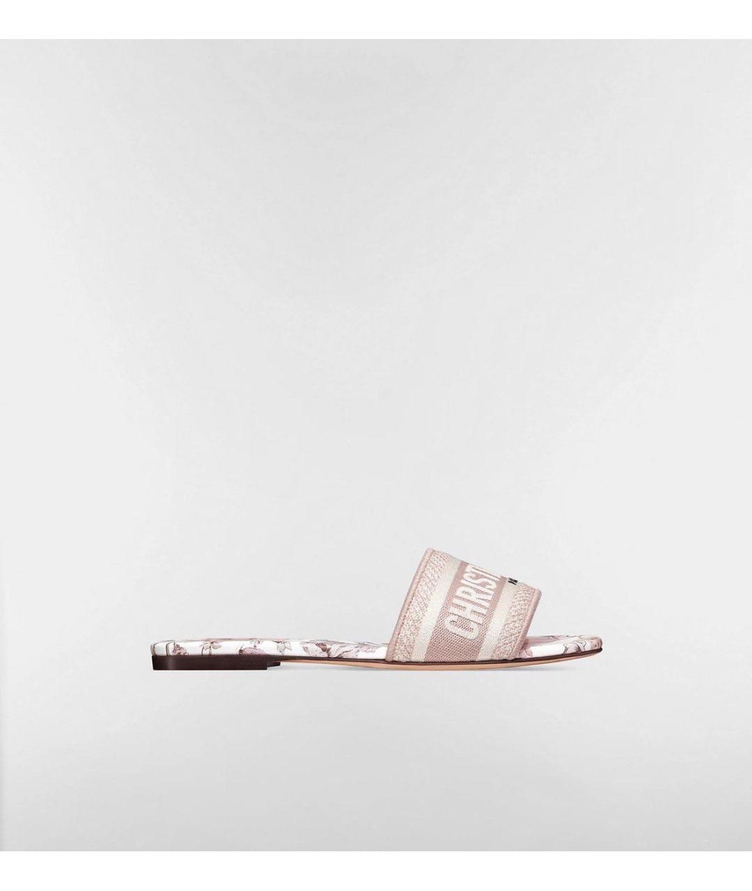 CHRISTIAN DIOR Розовые текстильные шлепанцы, фото 8