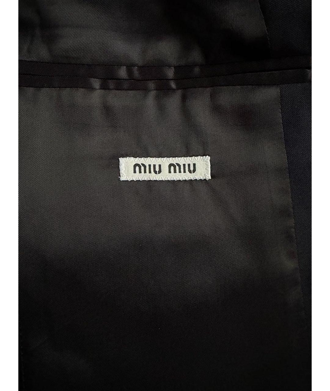 MIU MIU Черный шерстяной пиджак, фото 4